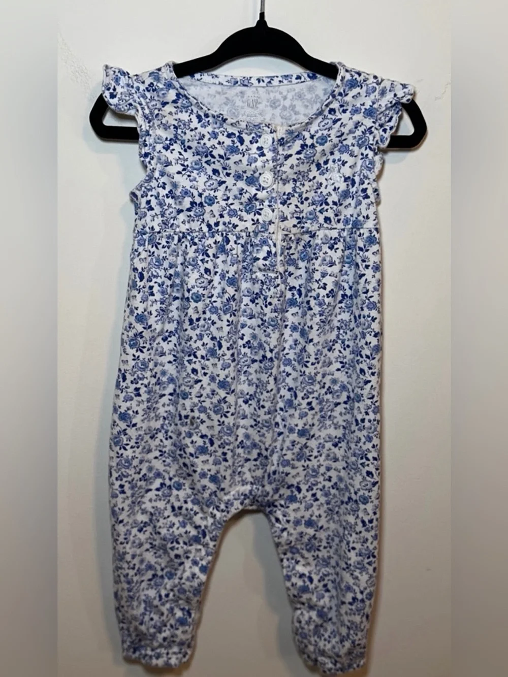 Baby Gap Floral Ruffle Jumpsuit Romper 6-12M